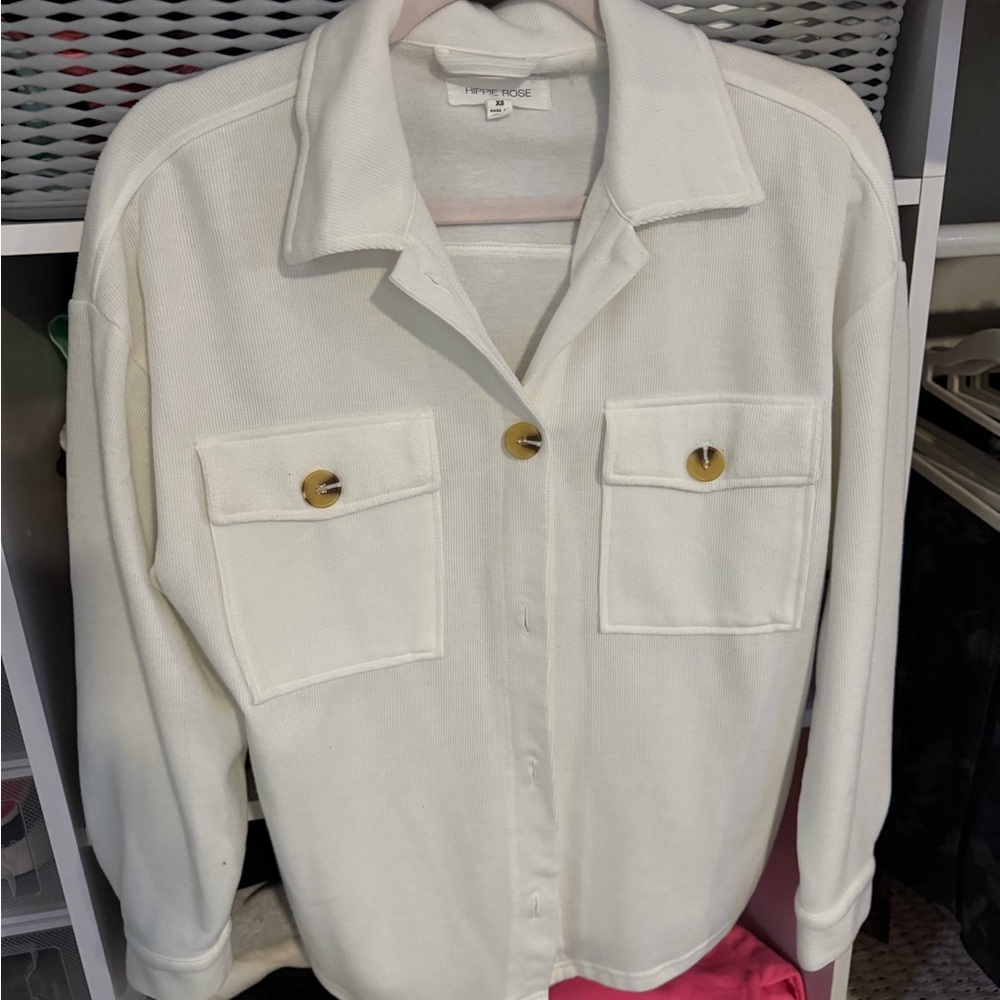 Oversized White Button-Up Shirt